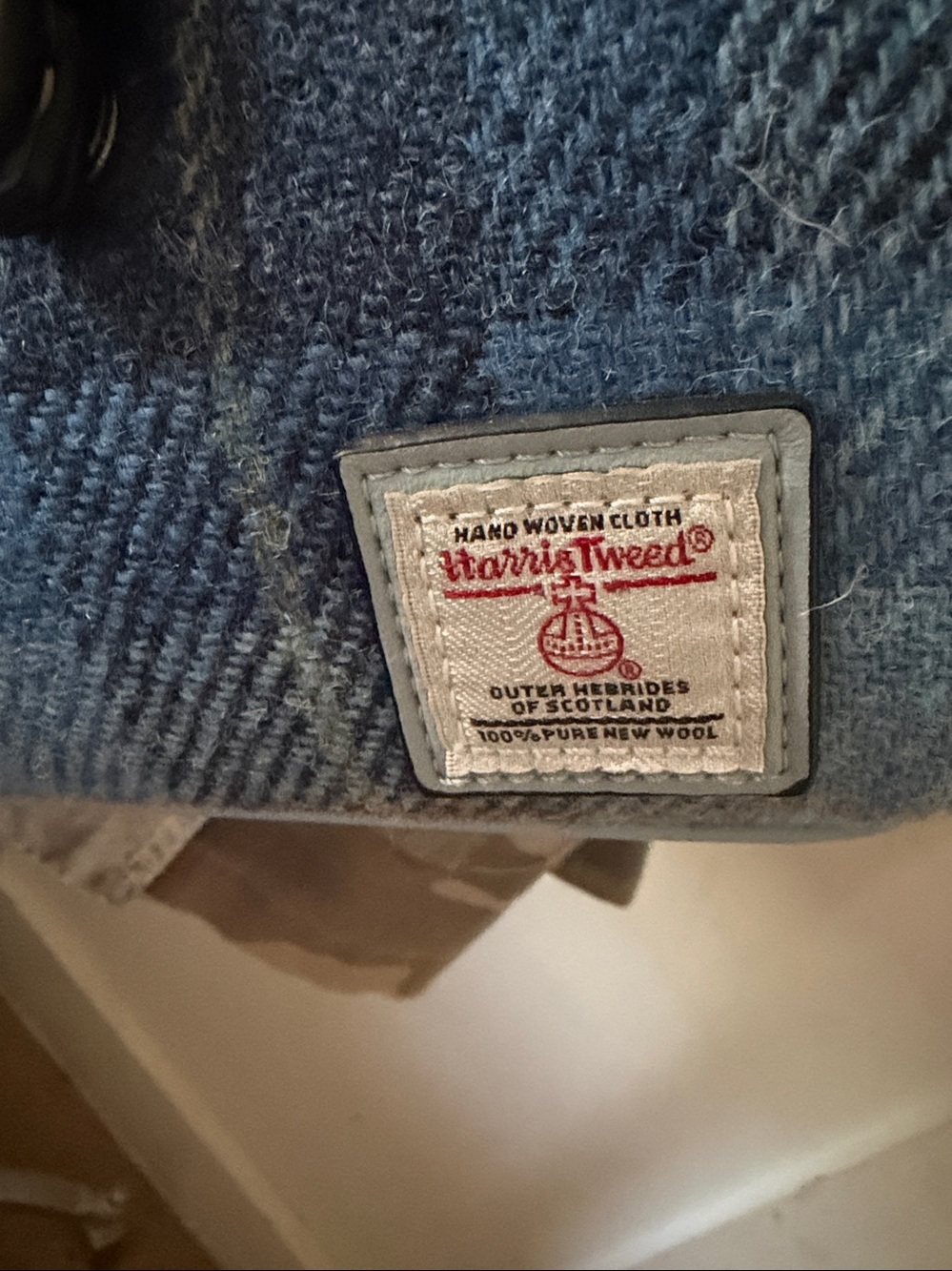 Blue Plaid Mini Crossbody Bag with Light Blue Trim - Picture 2 of 4